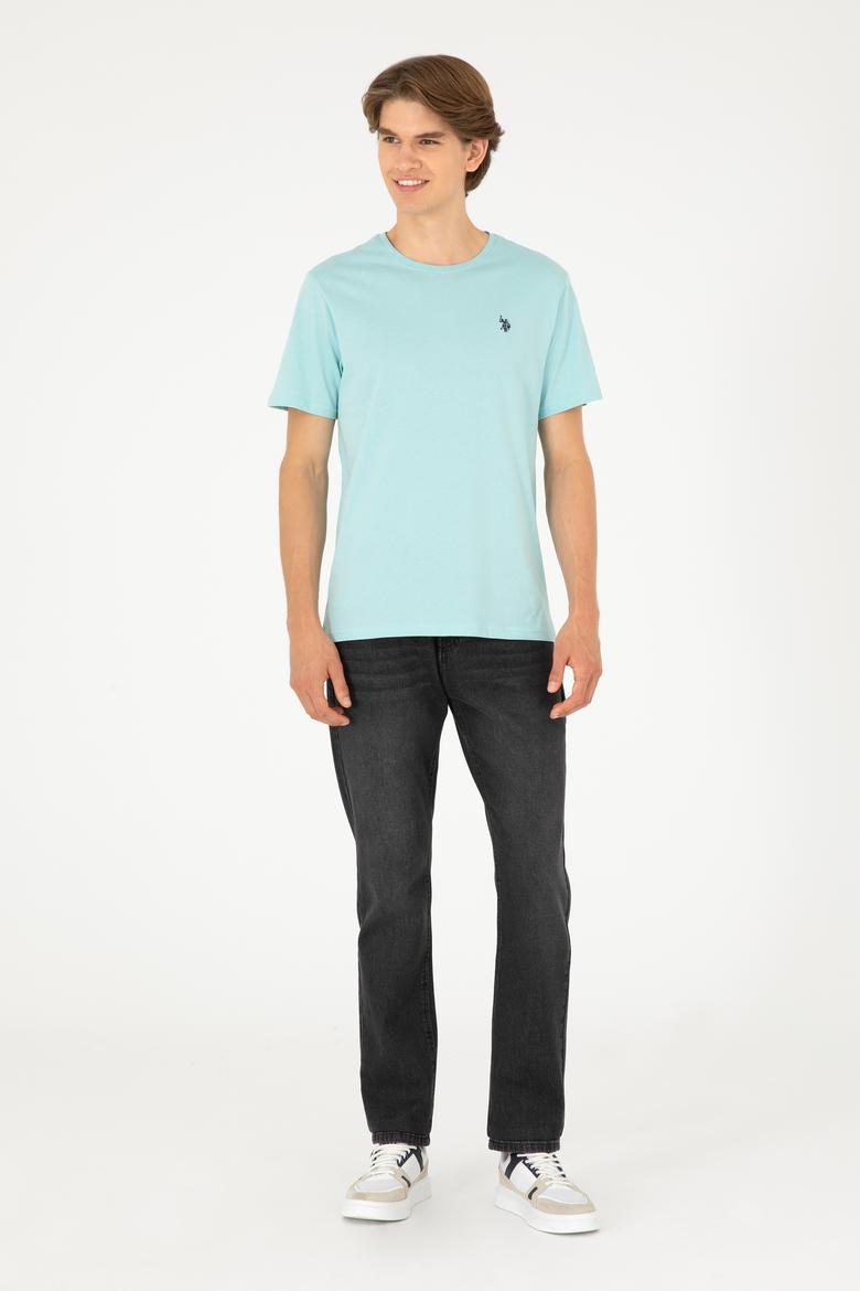 Erkek Su Yeşili Basic Tişört - 50279632111