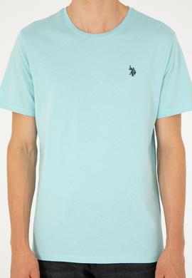 Erkek Su Yeşili Basic Tişört - 50279632111