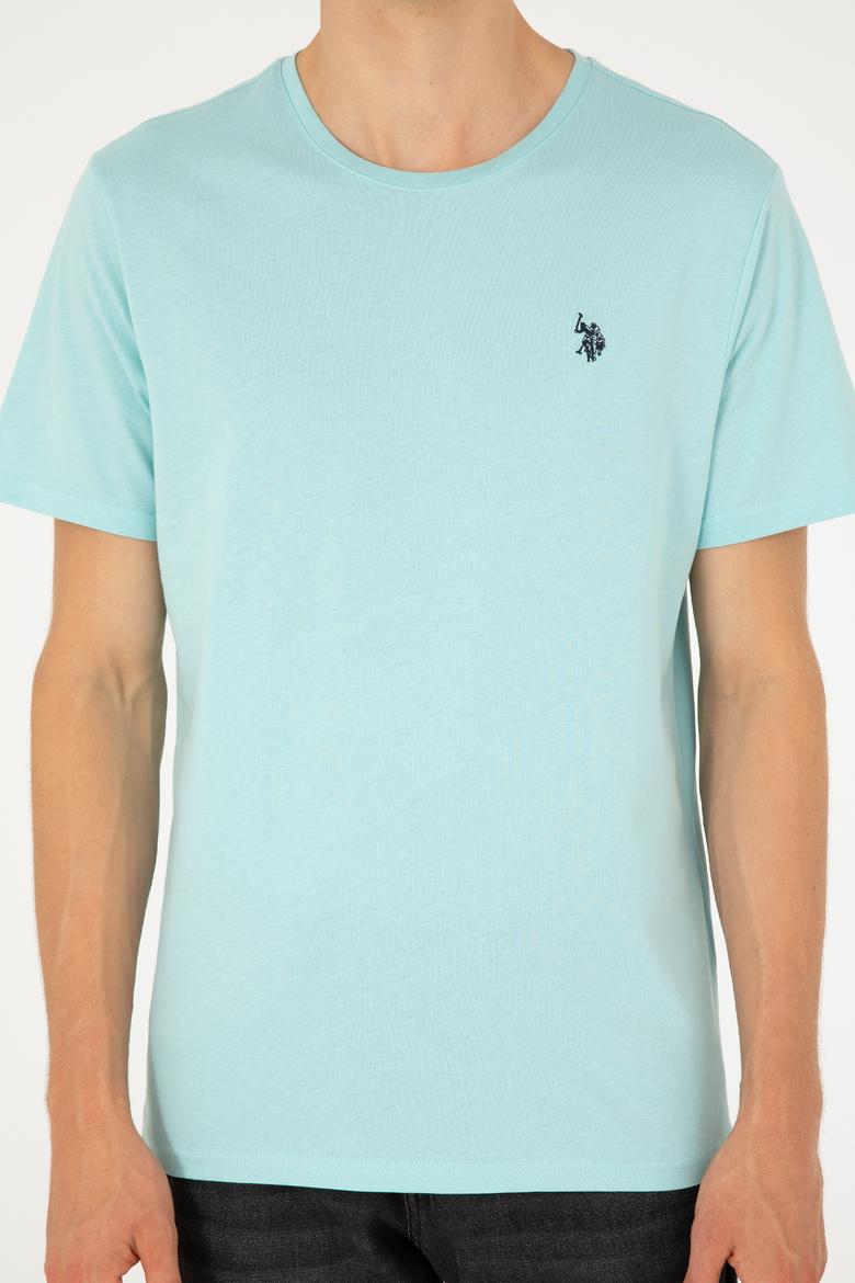 Erkek Su Yeşili Basic Tişört - 50279632111