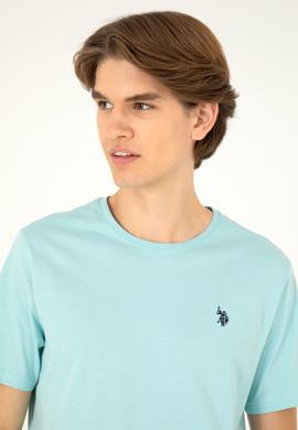 Erkek Su Yeşili Basic Tişört - 50279632111