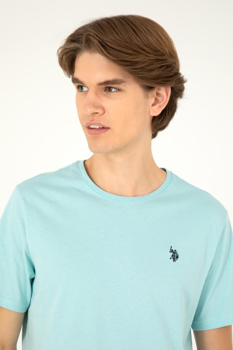 Erkek Su Yeşili Basic Tişört - 50279632111