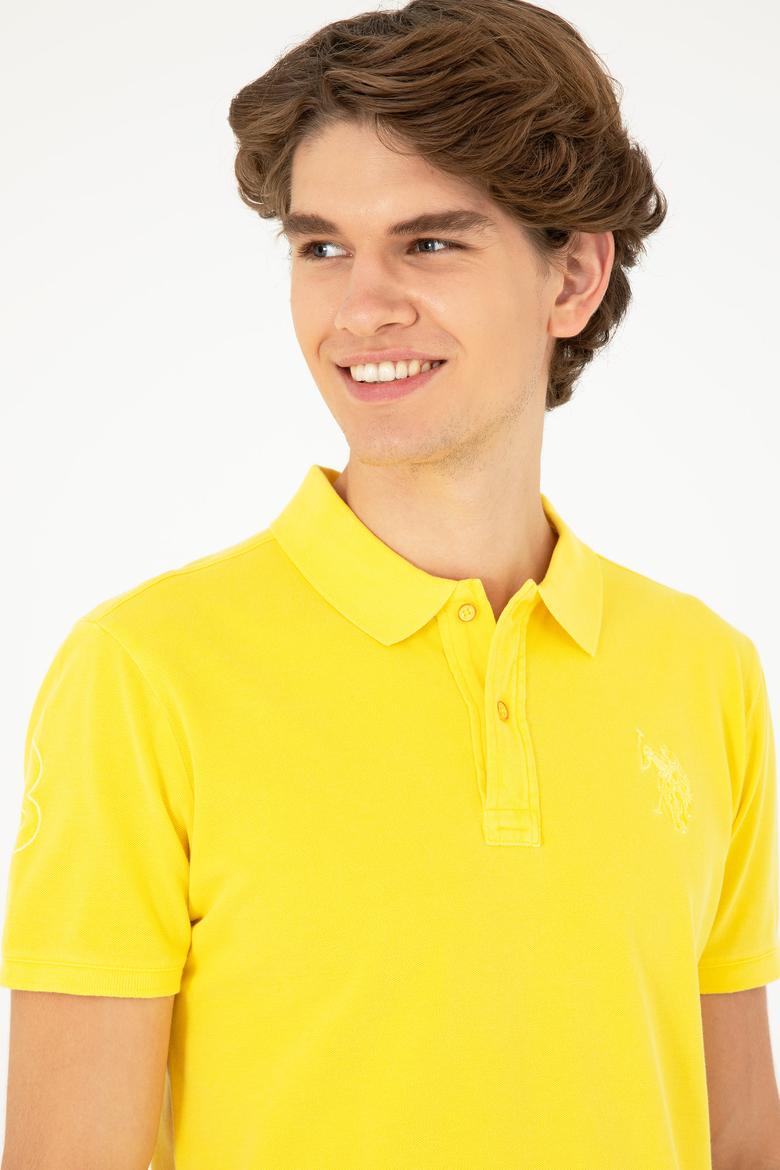 Erkek Sarı Basic Tişört - 50279591176