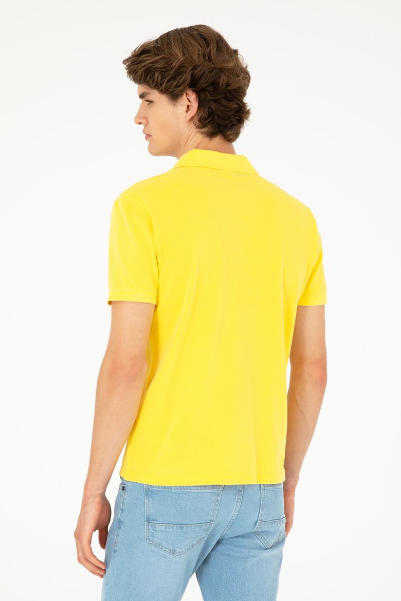 Erkek Sarı Basic Tişört - 50279591176