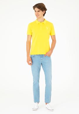 Erkek Sarı Basic Tişört - 50279591176