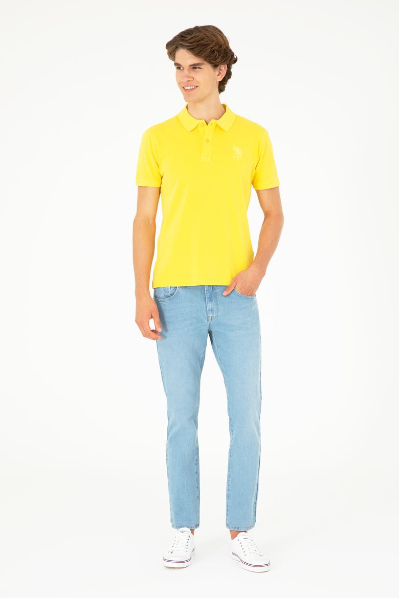 Erkek Sarı Basic Tişört - 50279591176