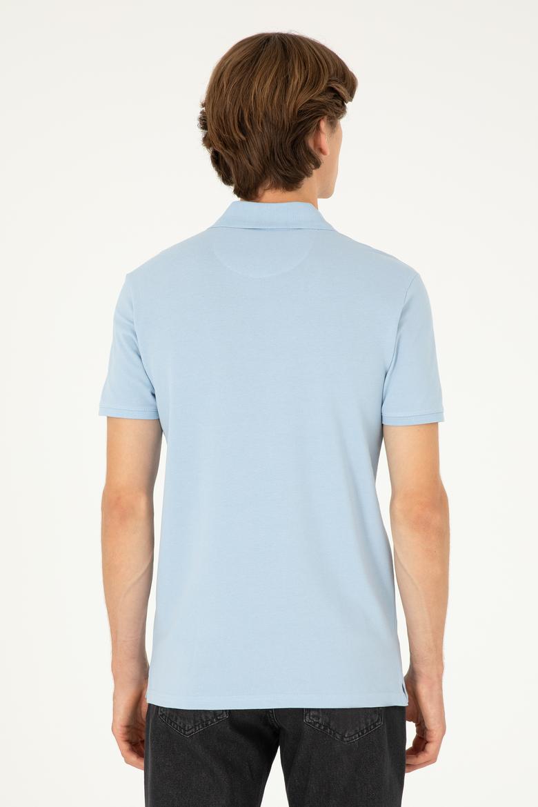 Erkek Açık Mavi Basic Tişört - 50279613047