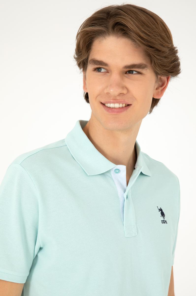 Erkek Su Yeşili Basic Tişört