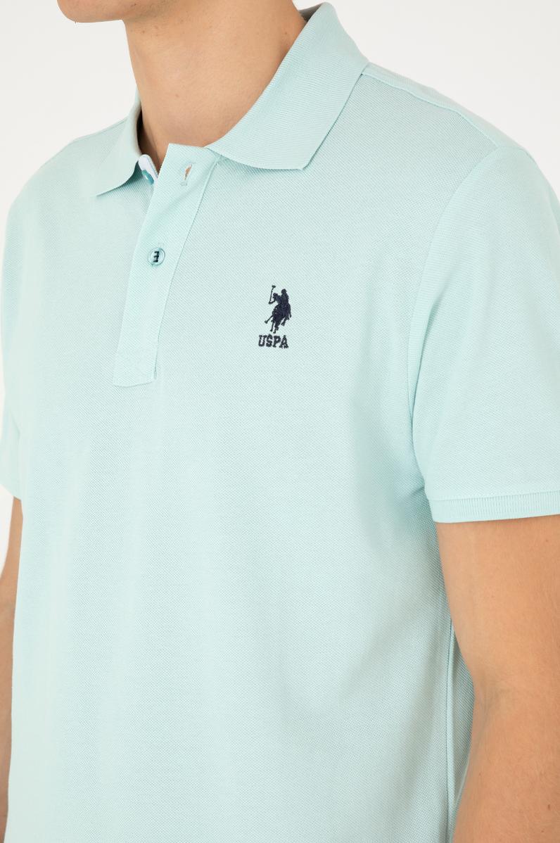 Erkek Su Yeşili Basic Tişört