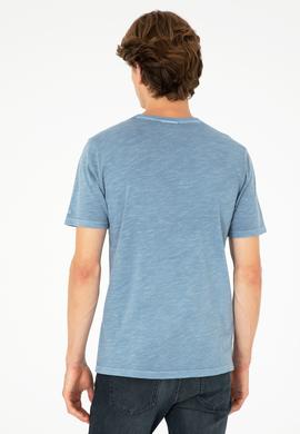 Erkek İndigo Basic Tişört - 50279580027