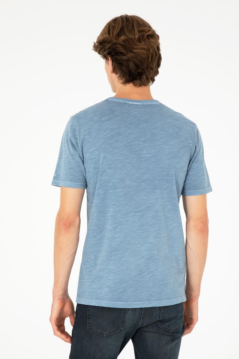Erkek İndigo Basic Tişört - 50279580027