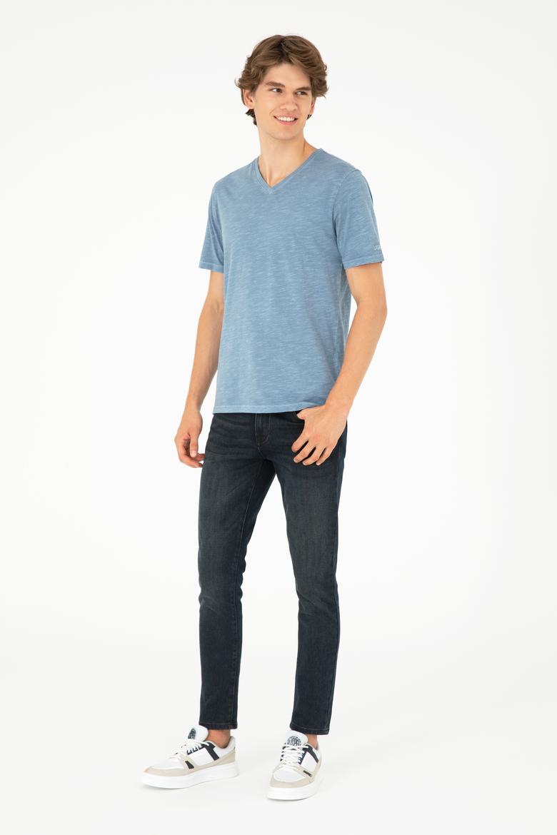 Erkek İndigo Basic Tişört - 50279580027