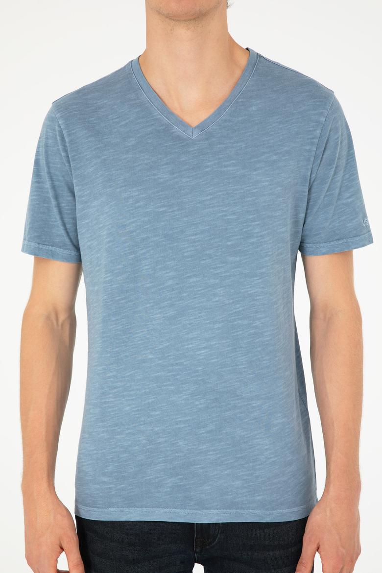 Erkek İndigo Basic Tişört - 50279580027