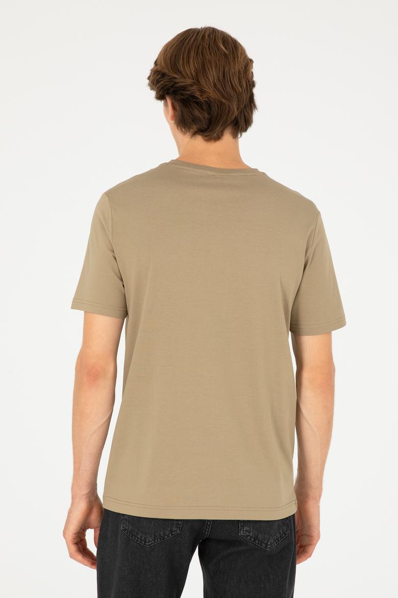 Erkek Haki Basic Tişört - 50281948040
