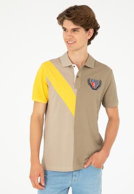 Erkek Regular Fit Polo Yaka Açık Haki Tişört - 50281559013