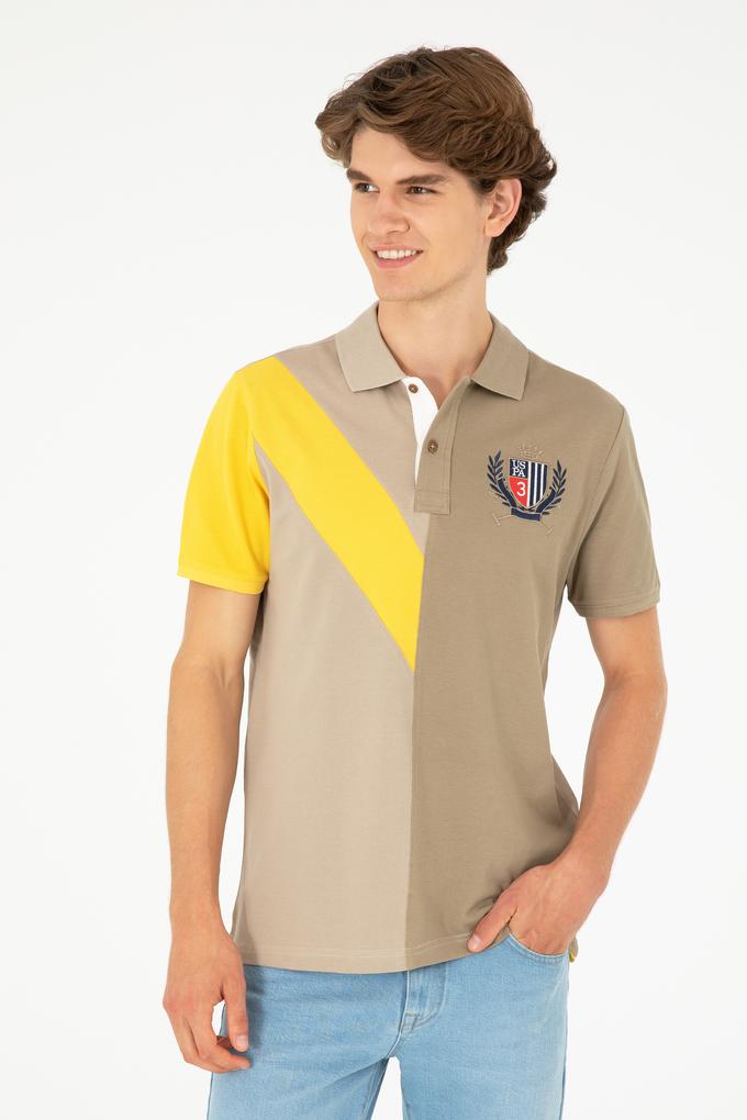 Erkek Regular Fit Polo Yaka Açık Haki Tişört