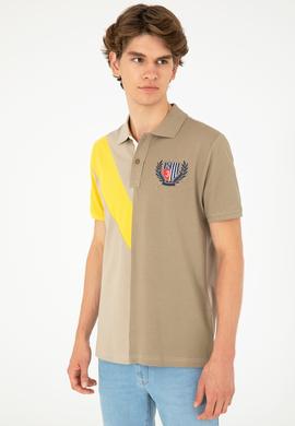 Erkek Regular Fit Polo Yaka Açık Haki Tişört - 50281559013
