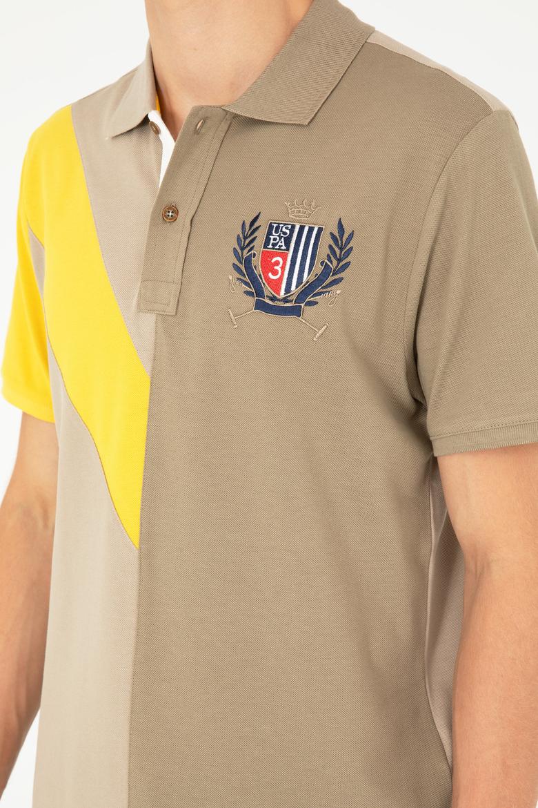 Erkek Regular Fit Polo Yaka Açık Haki Tişört - 50281559013