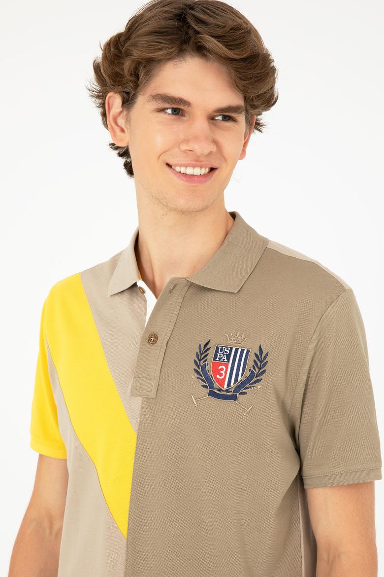 Erkek Regular Fit Polo Yaka Açık Haki Tişört - 50281559013