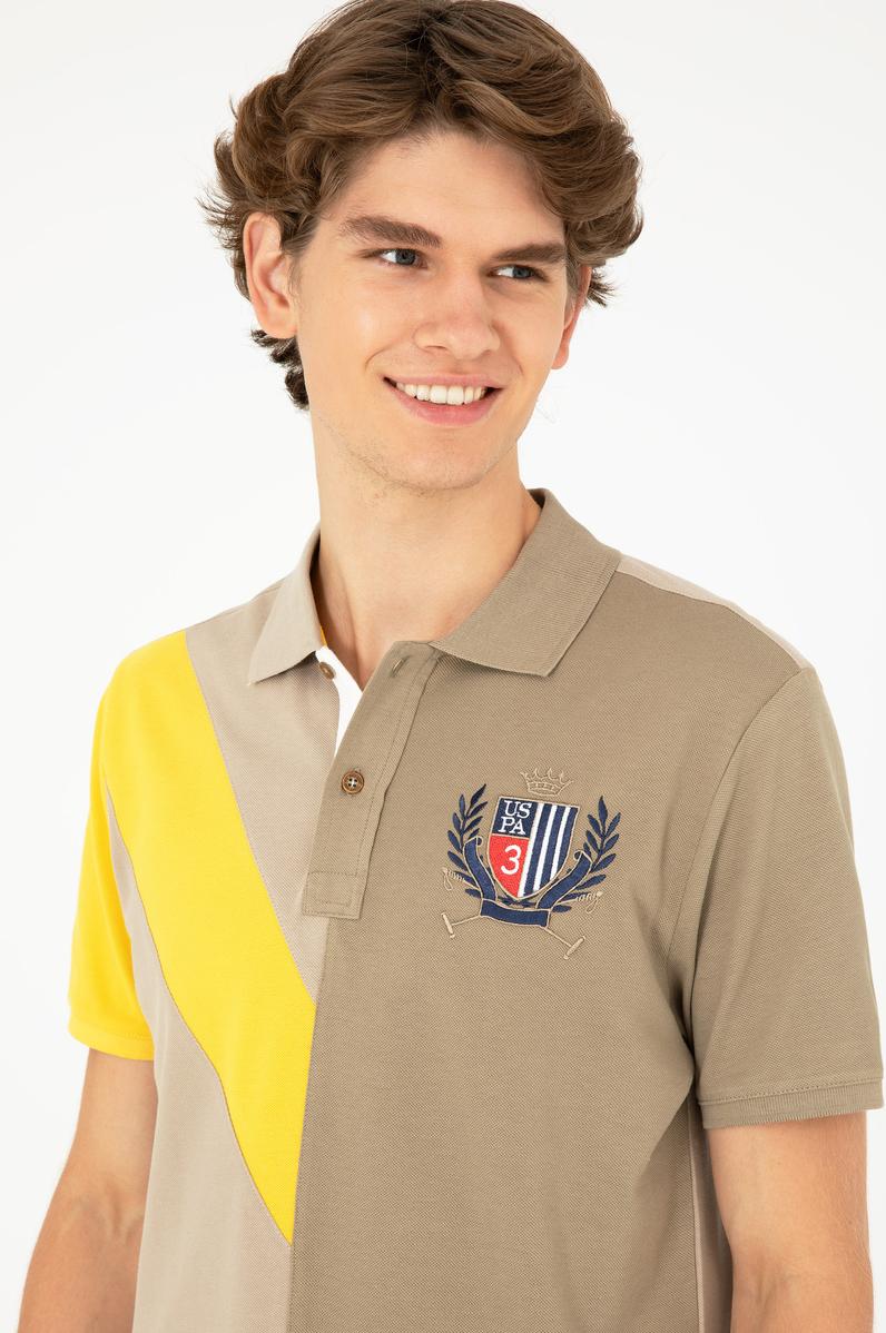 Erkek Regular Fit Polo Yaka Açık Haki Tişört