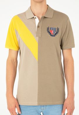 Erkek Regular Fit Polo Yaka Açık Haki Tişört - 50281559013