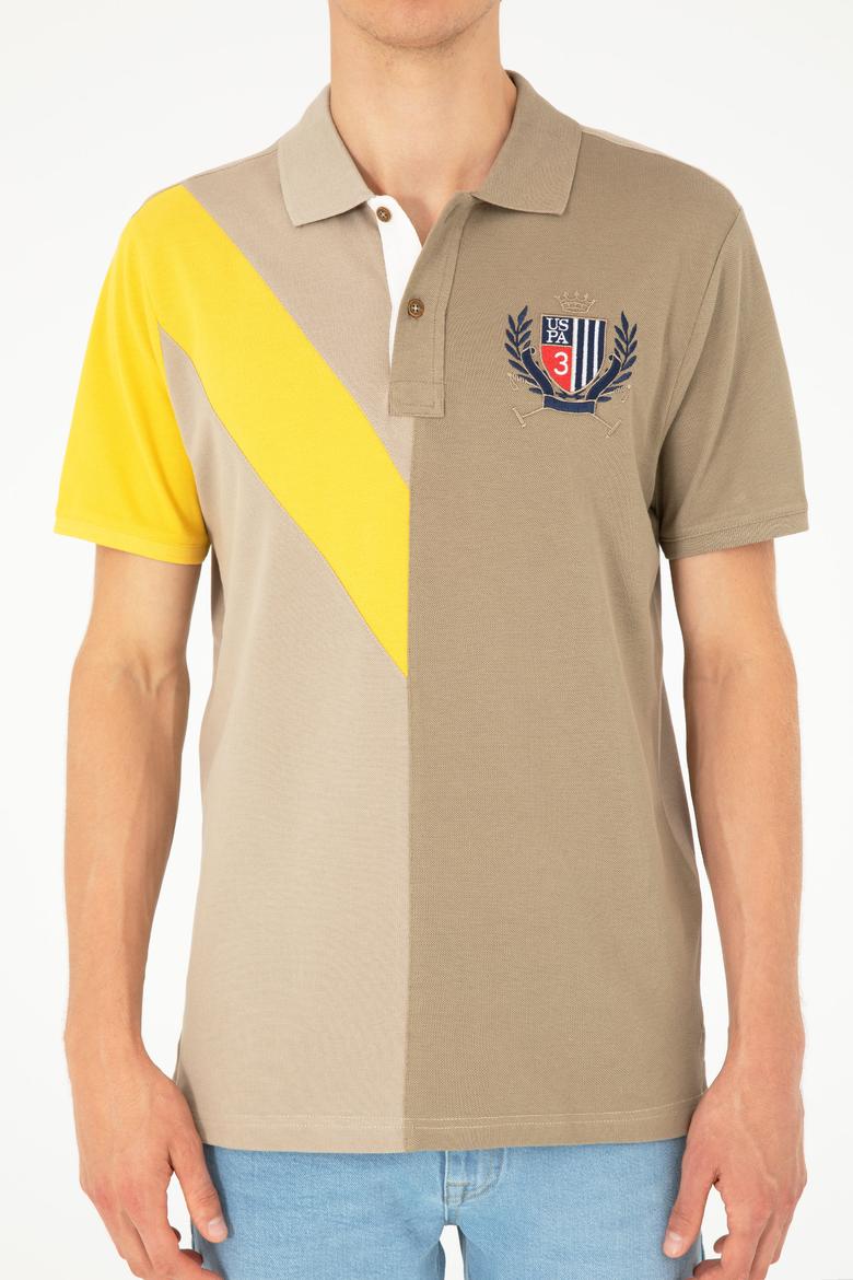 Erkek Regular Fit Polo Yaka Açık Haki Tişört - 50281559013