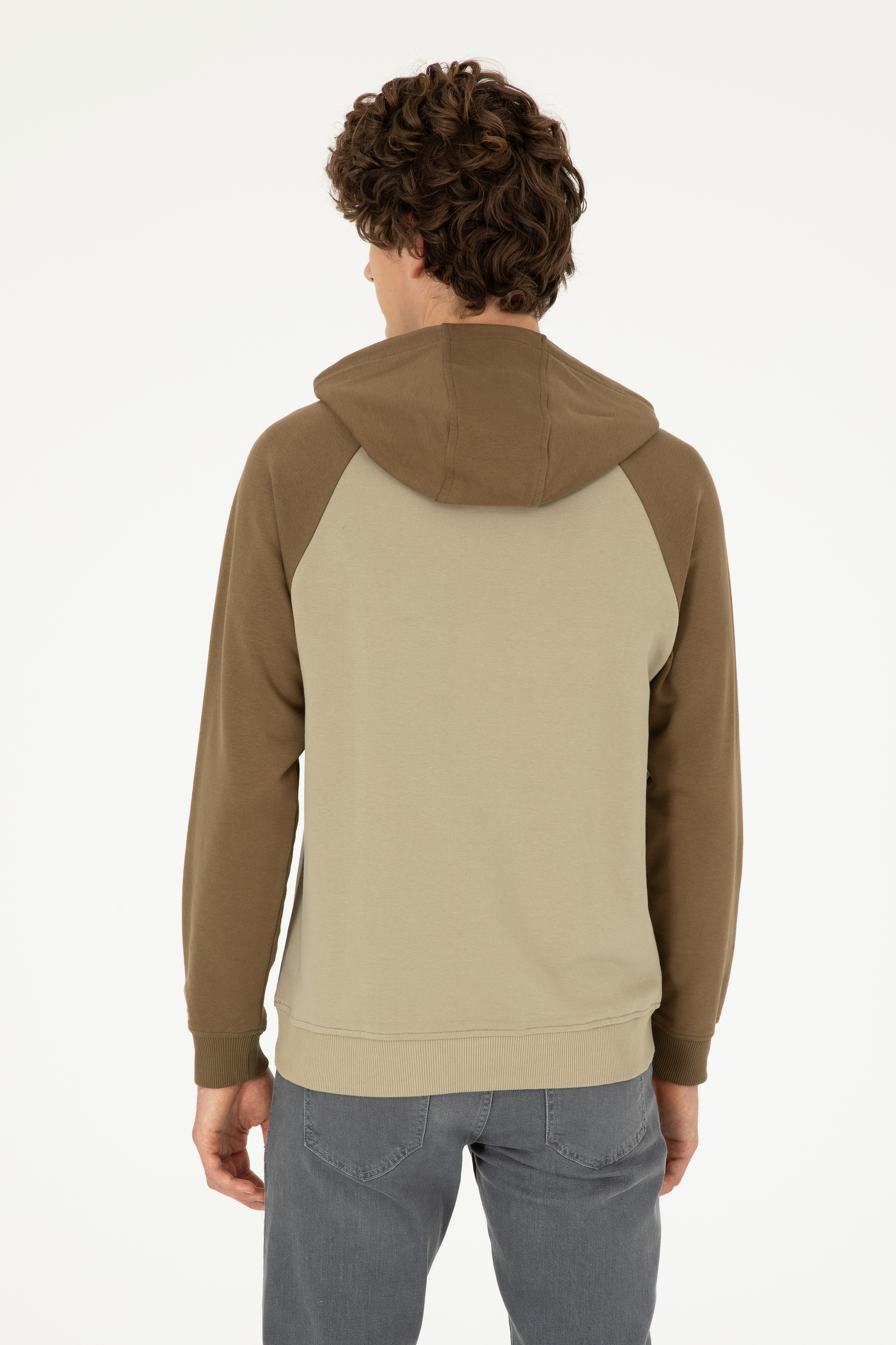 Erkek Açık Haki Sweatshirt - Image 5
