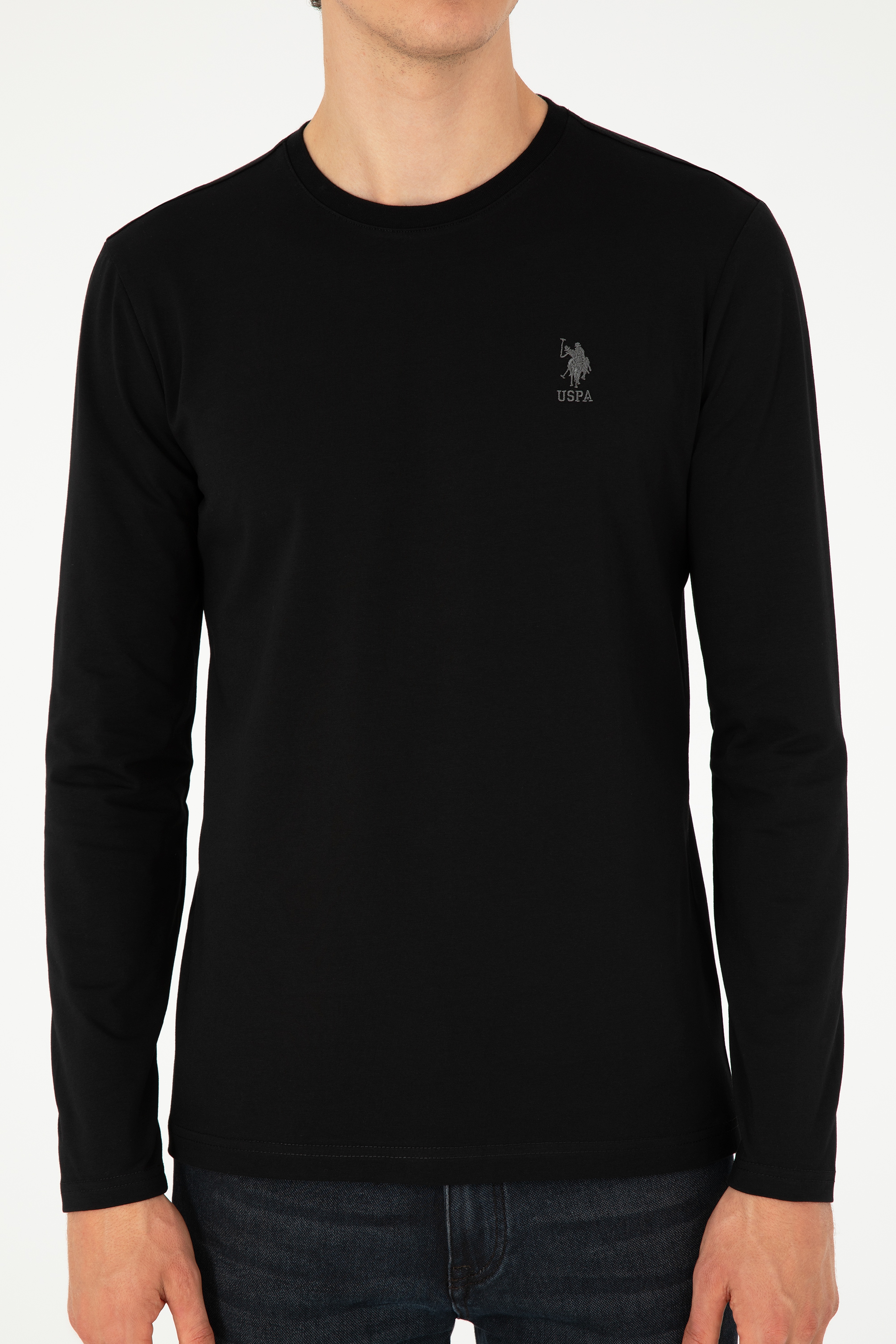 Erkek Siyah Basic Sweatshirt