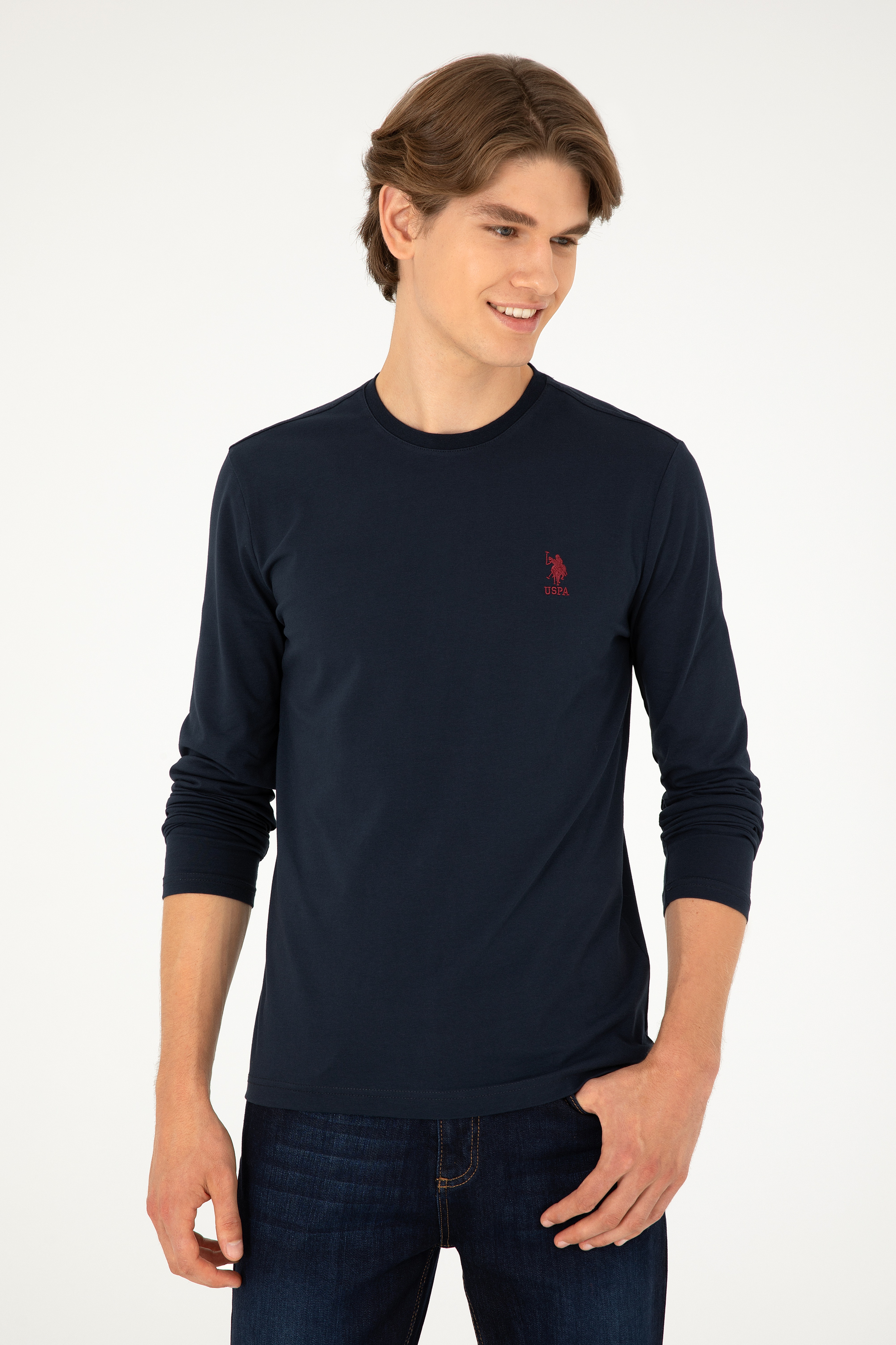 Erkek Lacivert Basic Sweatshirt - Image 1
