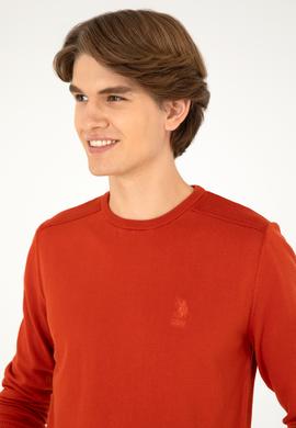 Erkek Slim Fit Bisiklet Yaka Kiremit Basic Kazak - 50288888036