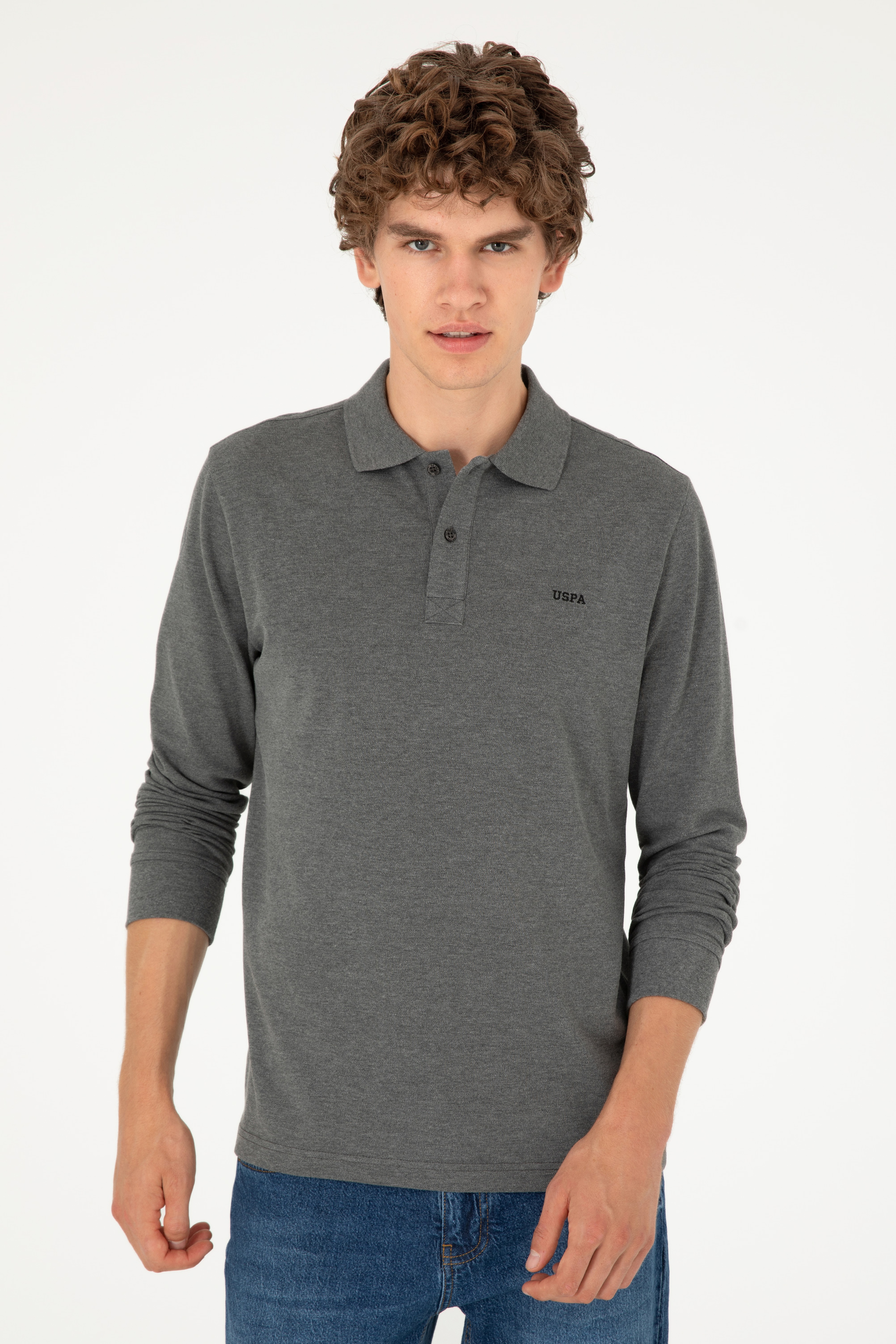 Erkek Antrasit Melanj Basic Sweatshirt - Image 3