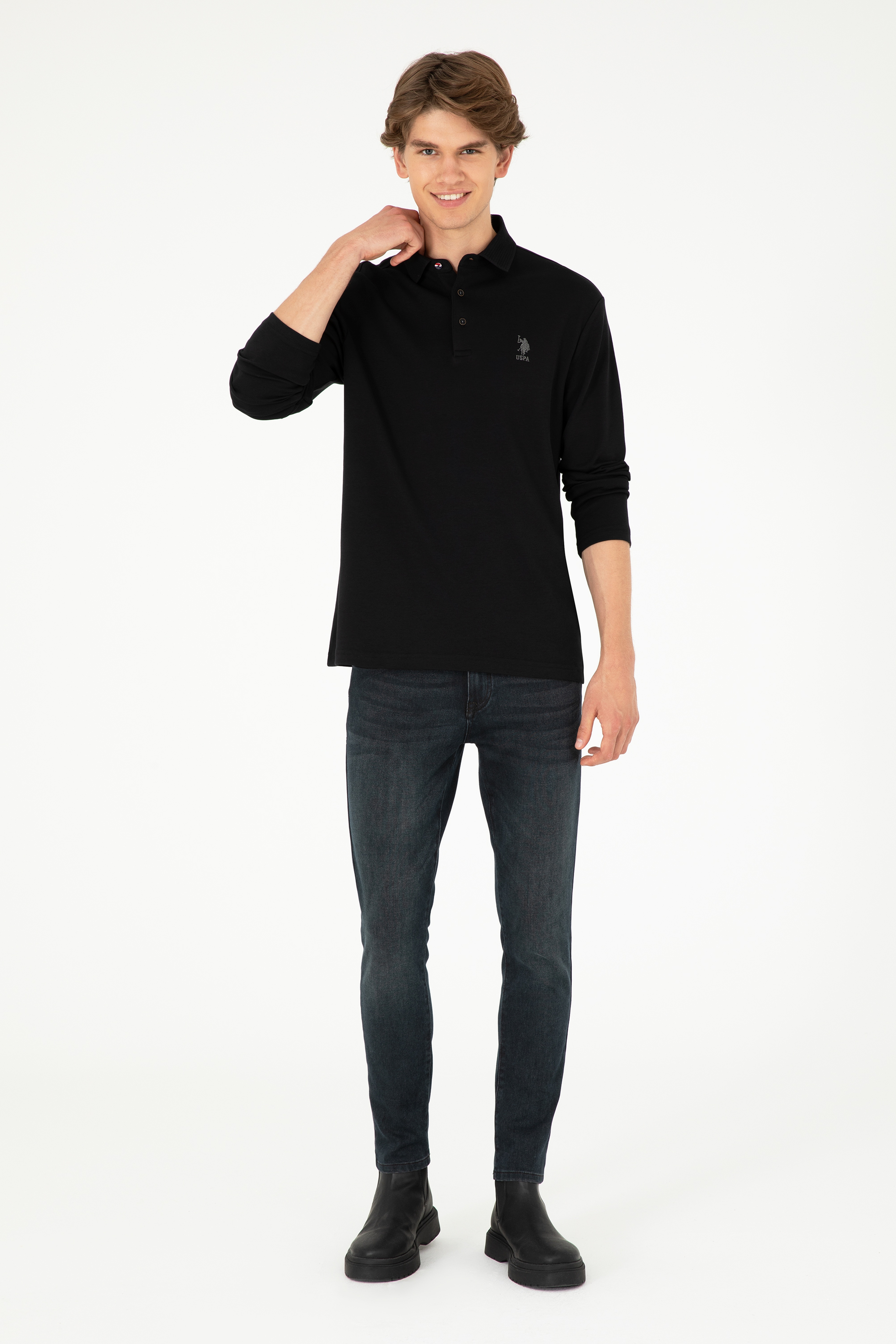 Erkek Siyah Basic Sweatshirt