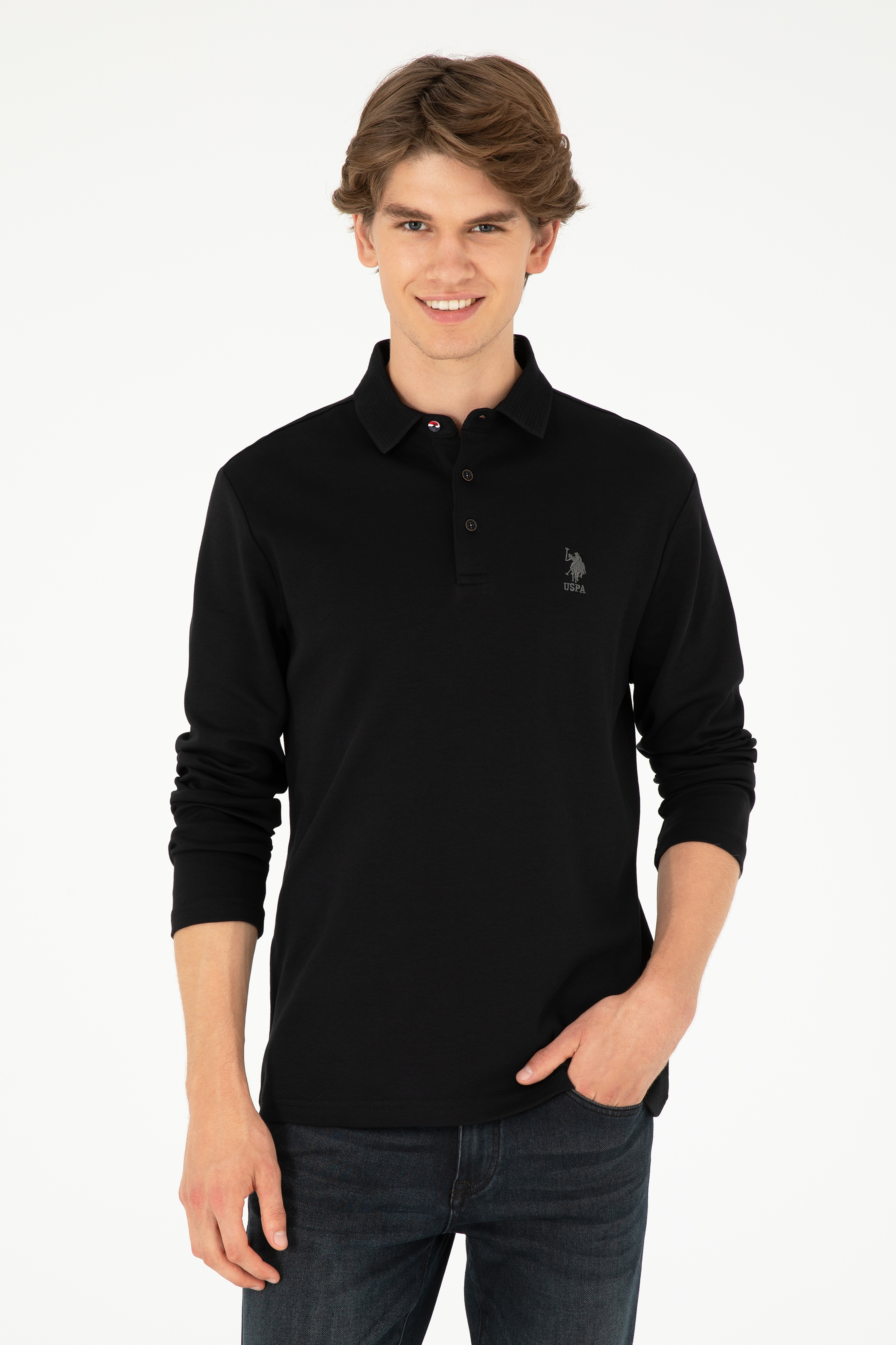 Erkek Siyah Basic Sweatshirt