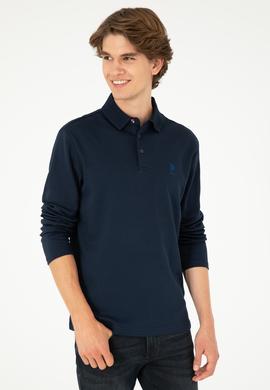 Erkek Regular Fit Polo Yaka Lacivert Basic Sweatshirt - 50289053006