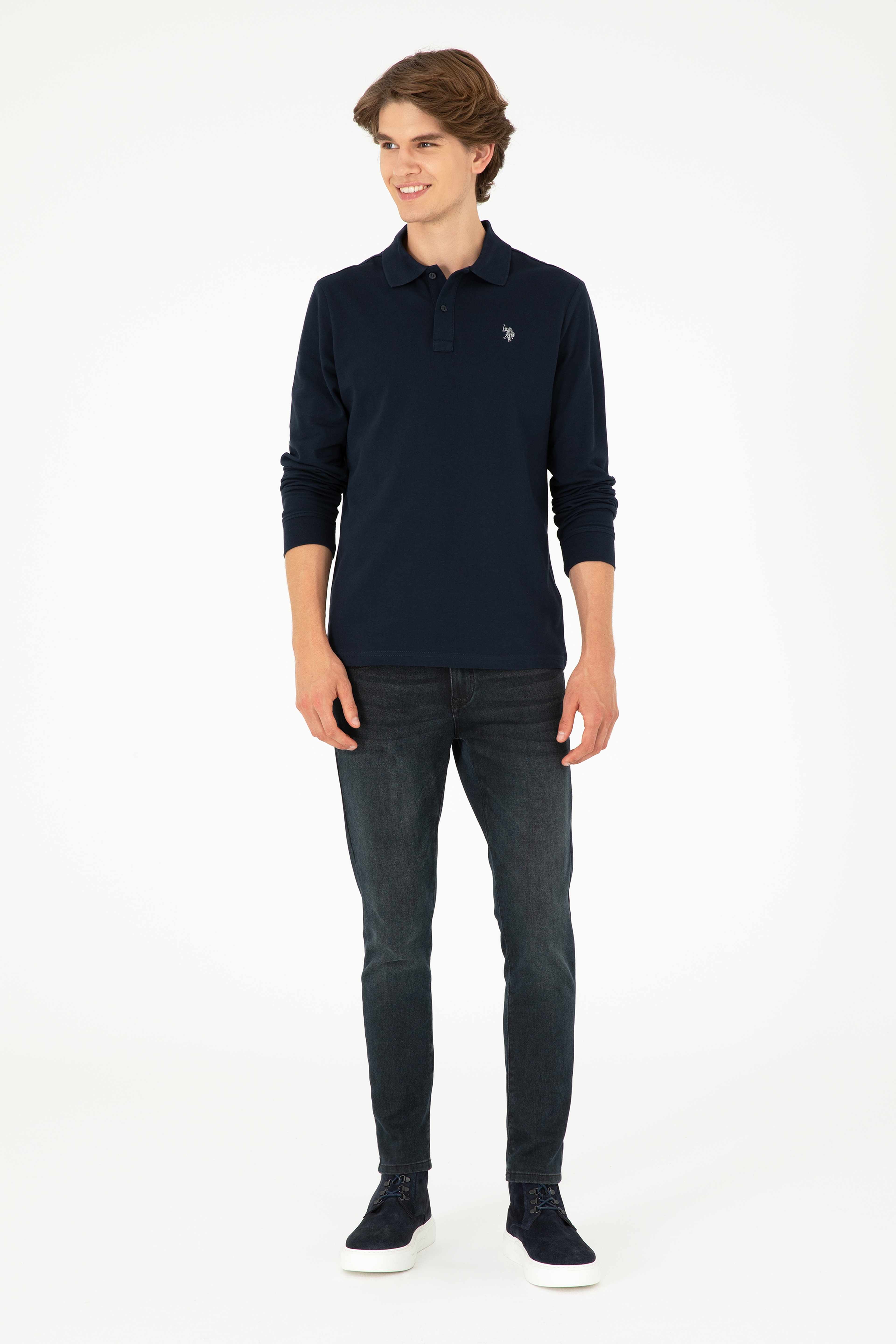 Erkek Lacivert Basic Sweatshirt - Image 4