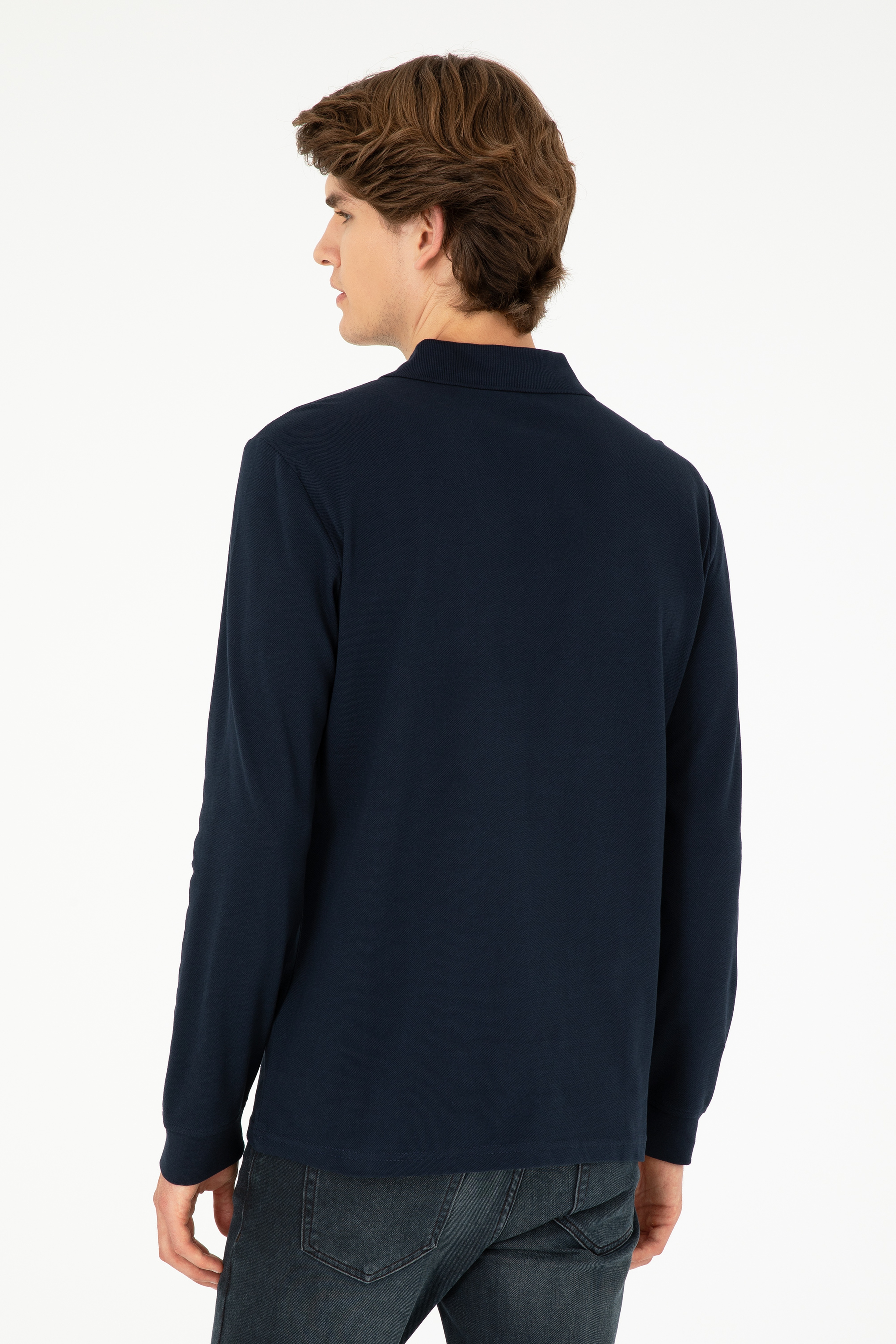 Erkek Lacivert Basic Sweatshirt - Image 5