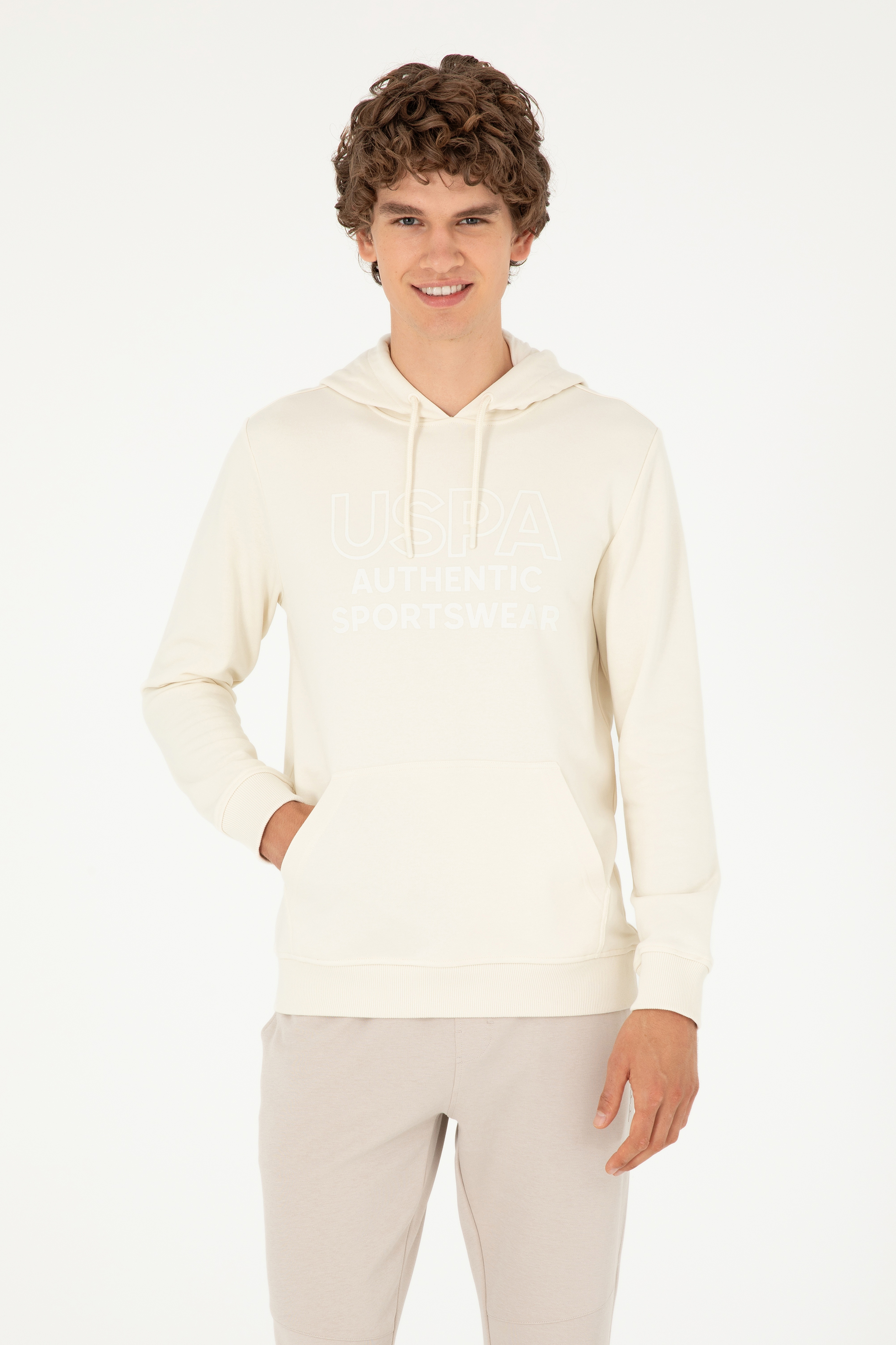 Erkek Krem Sweatshirt - Image 1