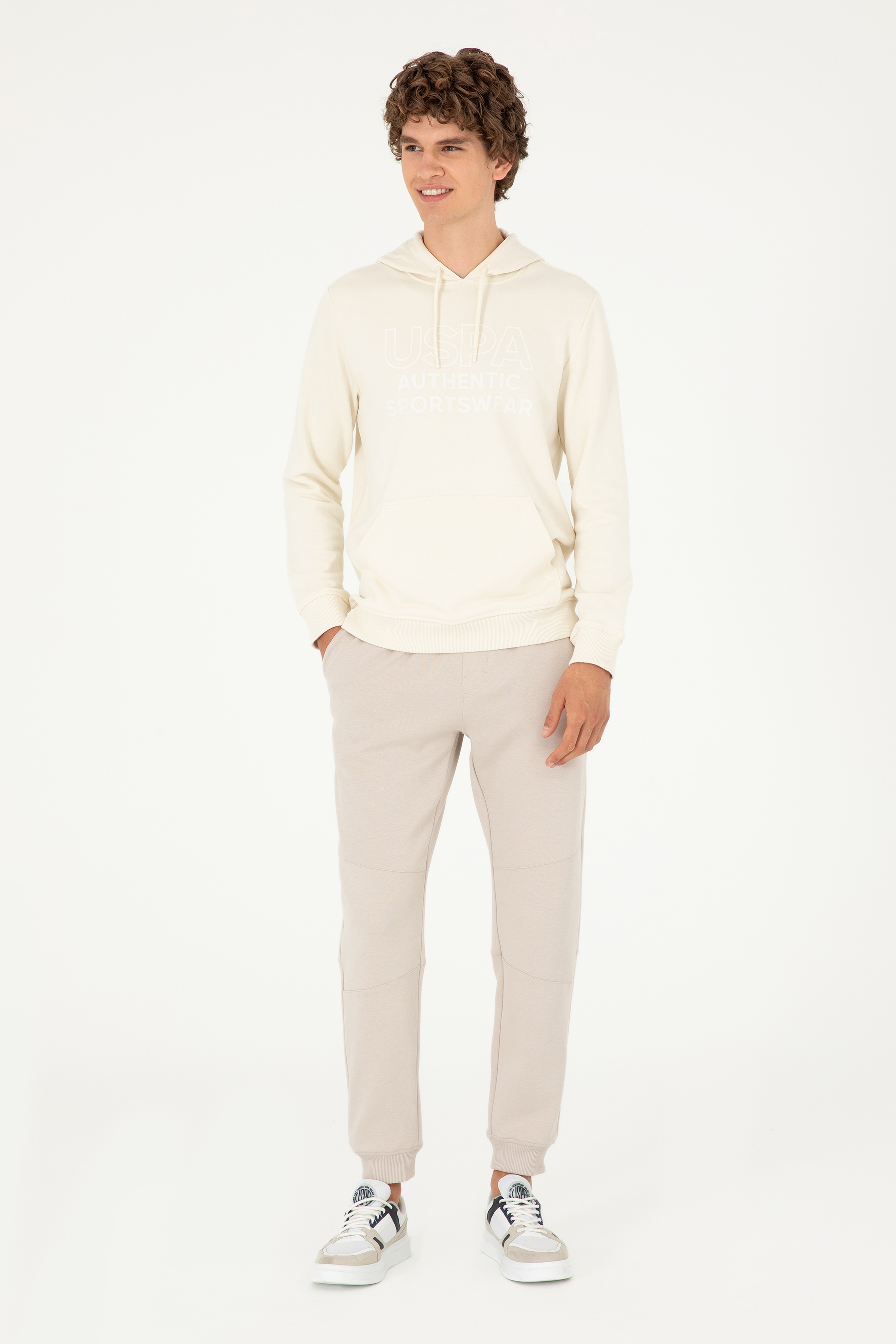 Erkek Krem Sweatshirt - Image 4