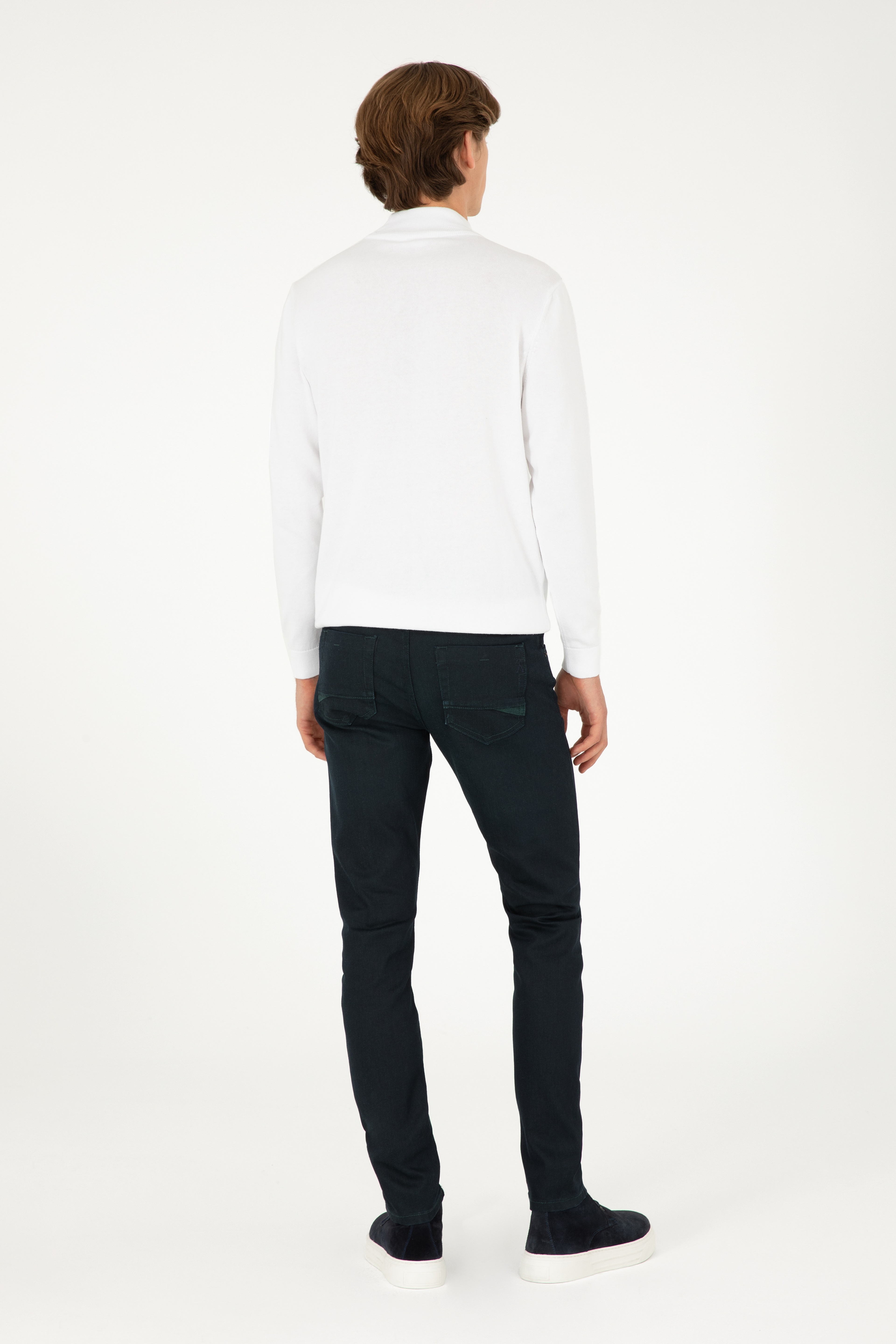 Erkek Mavi Slim Fit Jean Pantolon - Image 4