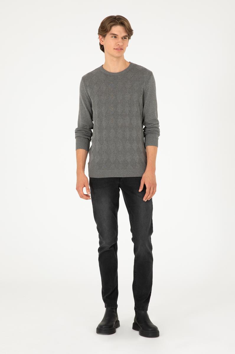 Erkek Siyah Slim Fit Jean Pantolon