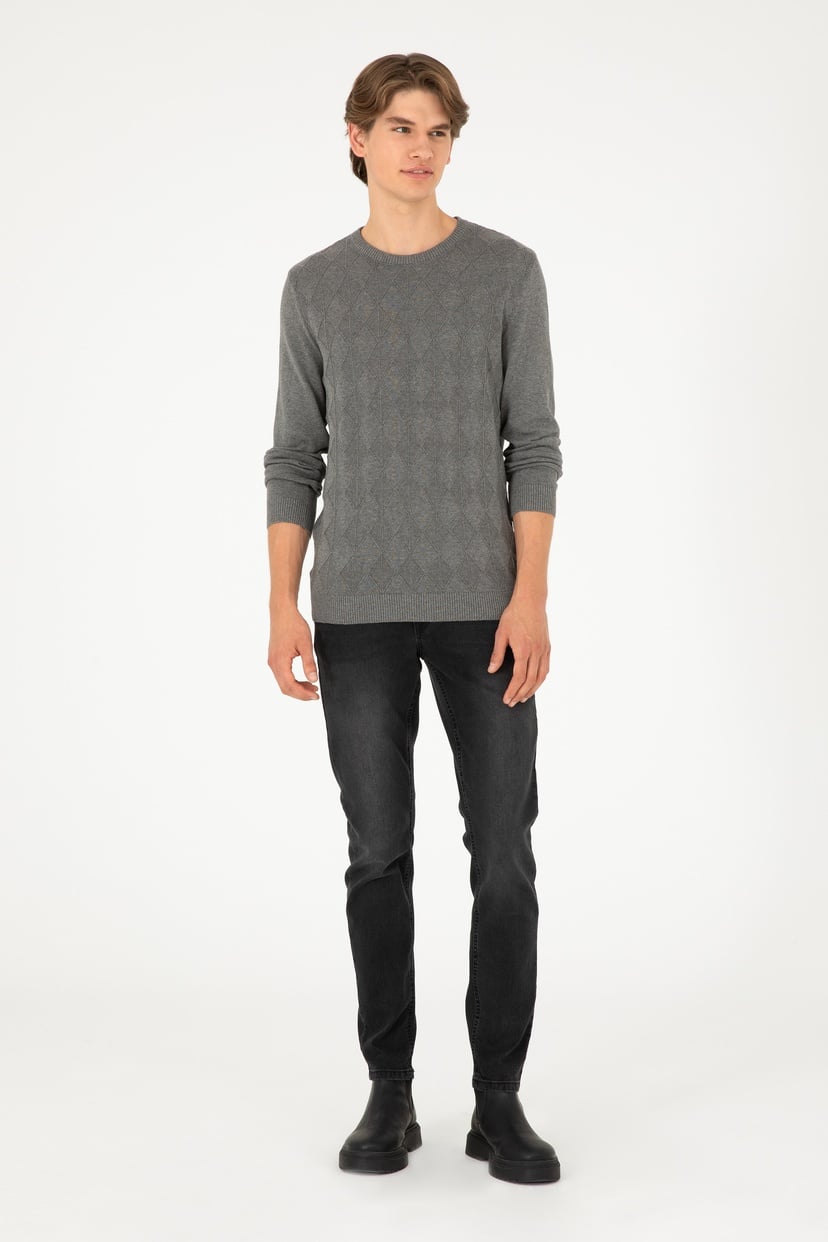 Erkek Siyah Slim Fit Jean Pantolon