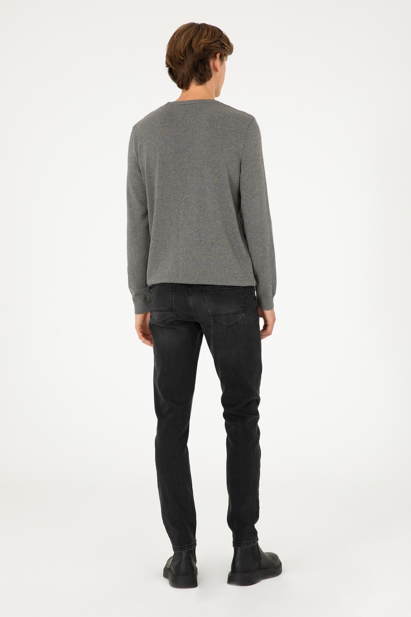 Erkek Siyah Slim Fit Jean Pantolon