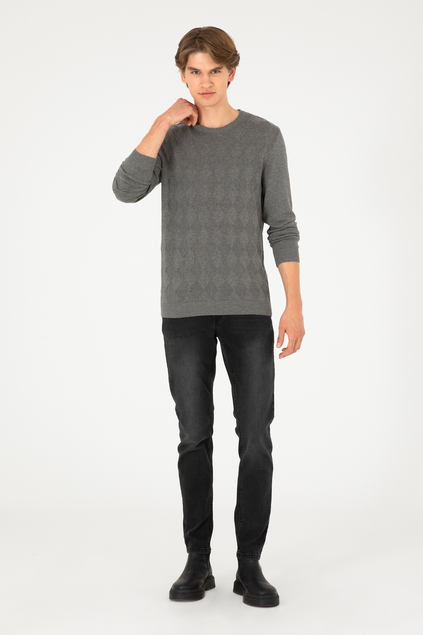 Erkek Siyah Slim Fit Jean Pantolon