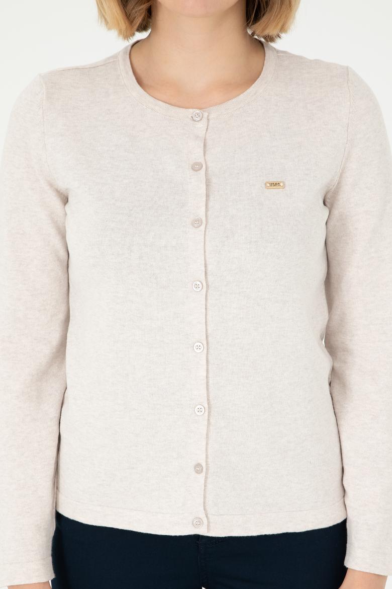 Kadın Taş Melanj Basic Triko Hırka - 50288996026