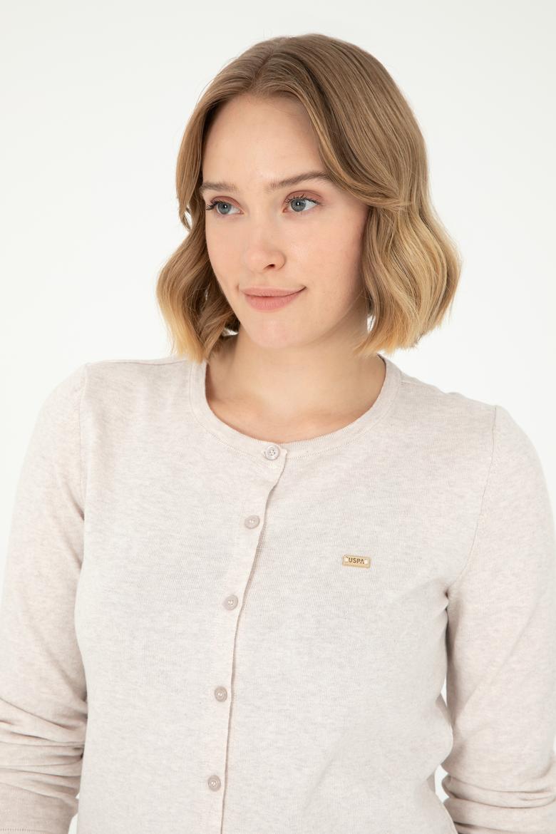 Kadın Taş Melanj Basic Triko Hırka - 50288996026