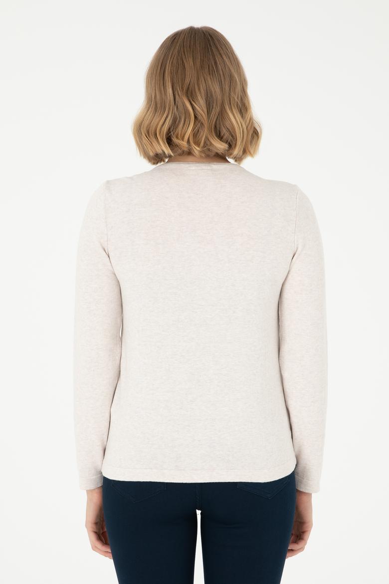 Kadın Taş Melanj Basic Triko Hırka - 50288996026