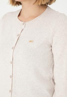 Kadın Taş Melanj Basic Triko Hırka - 50288996026