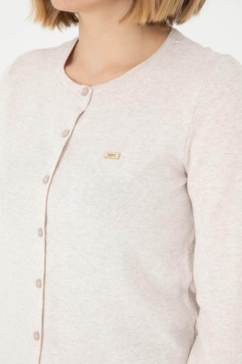 Kadın Taş Melanj Basic Triko Hırka - 50288996026