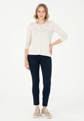 Kadın Taş Melanj Basic Triko Hırka - 50288996026