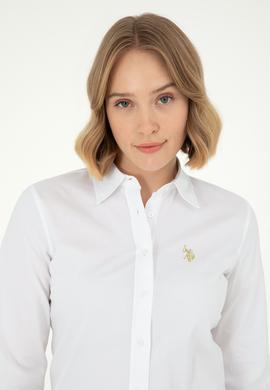 Kadın Beyaz Uzun Kollu Basic Gömlek - 50295640009