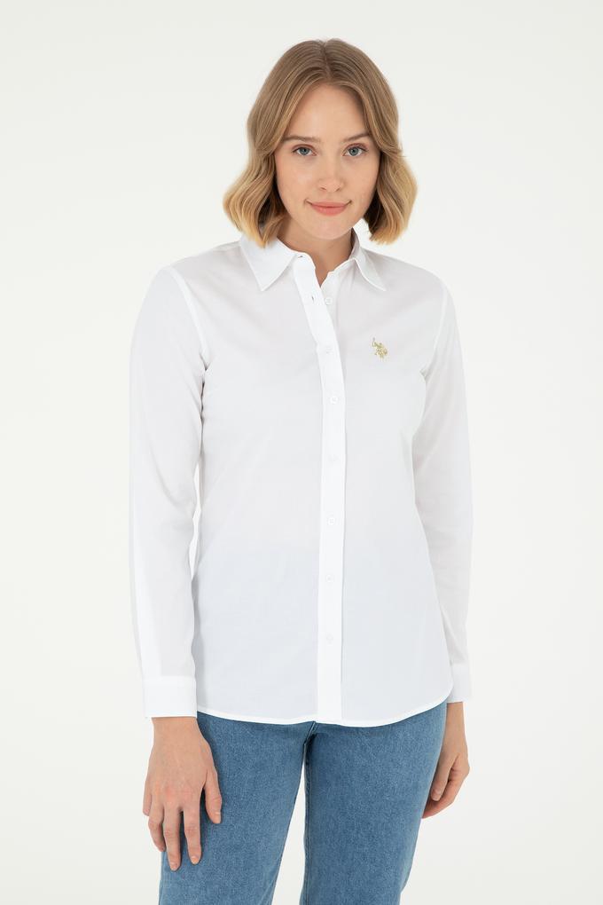 Kadın Beyaz Uzun Kollu Basic Gömlek